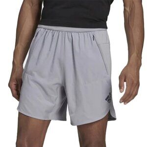 Adidas Men's AEROREADY 7" Training Zip Gray Athletic Shorts L